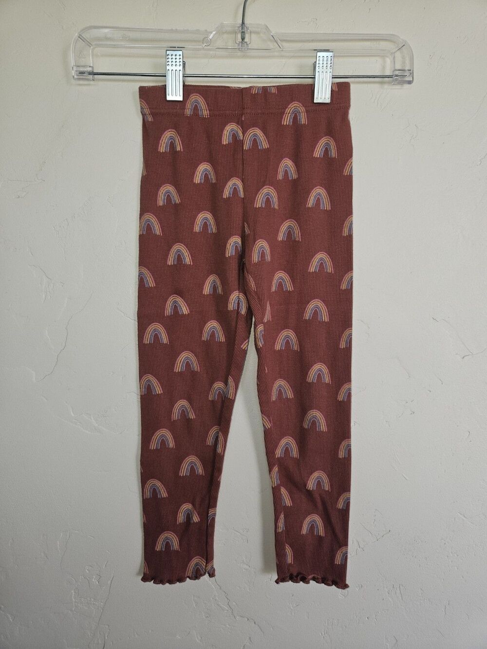 Garanimals Girl's Maroon Rainbow Pants, Scalloped Hem, Size 5